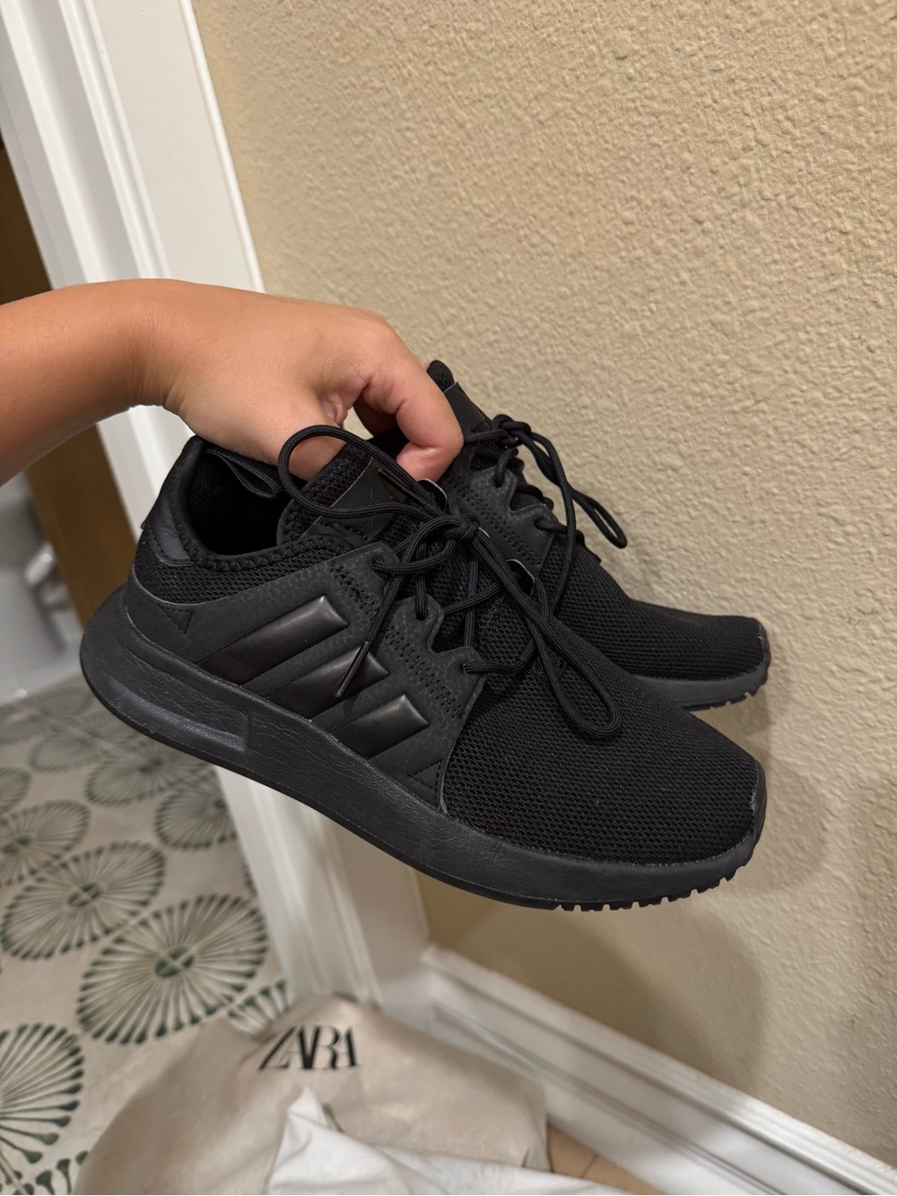 All-Black Adidas Athletic Sneakers